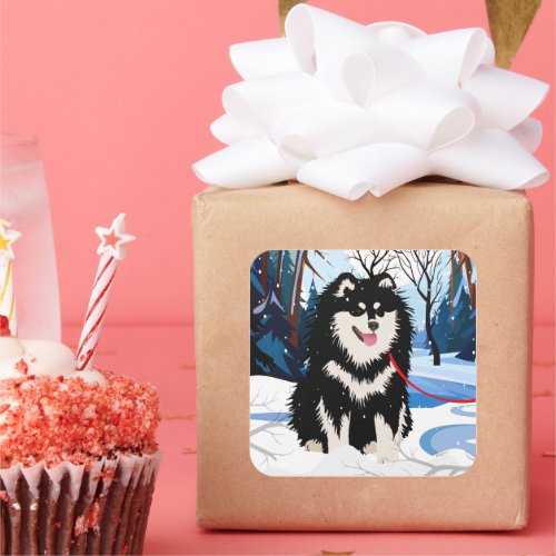OVER THE RIVER Finnish Lapphund stickers 2 sizes