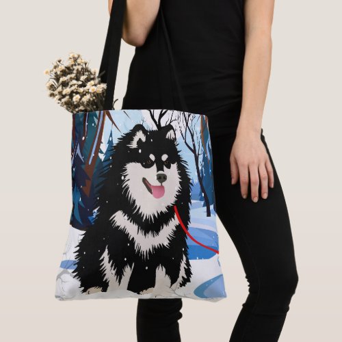 OVER THE RIVER Finnish Lapphund Tote Bag