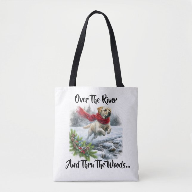Over The River Labrador Retriever Christmas Tote (Front)