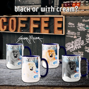 OVER THE RIVER Red Chow mug