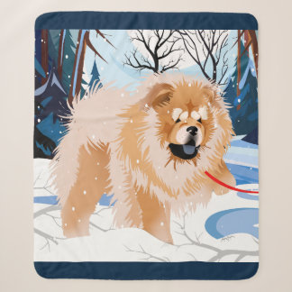 OVER THE RIVER Red Chow Sherpa blanket