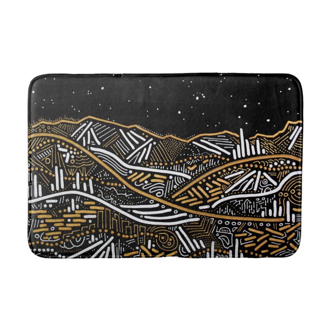 Over There Night Sky Landscape Bathmat (Front)
