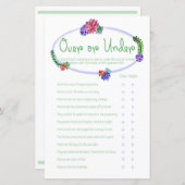 Over-Under Succulent Baby Shower Game (Front/Back)