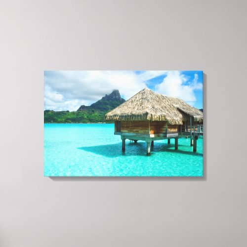 Over_water bungalow Bora Bora canvas print