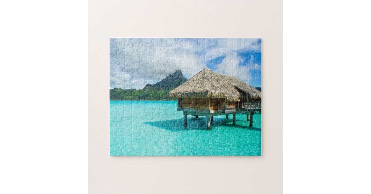 Over-water bungalow, Bora Bora jigsaw puzzle | Zazzle.com