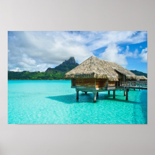 Over_water bungalow Bora Bora poster print