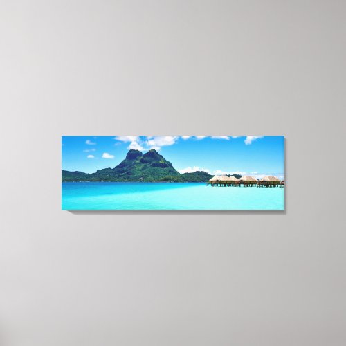 Over water bungalows in Bora Bora Canvas Print