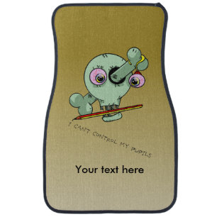 Over Worked Teacher Skull Customizable Car Mat