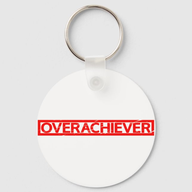 Overachiever Stamp Keychain (Front)