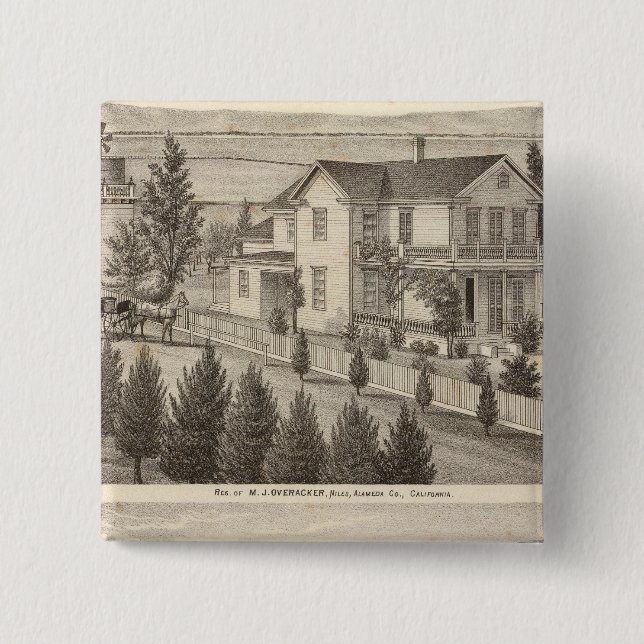 Overacker, Emerson residences Pinback Button (Front)