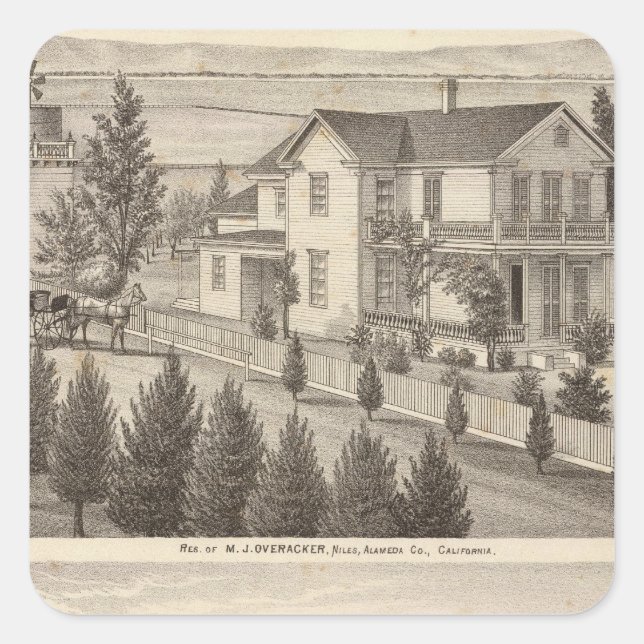 Overacker, Emerson residences Square Sticker (Front)