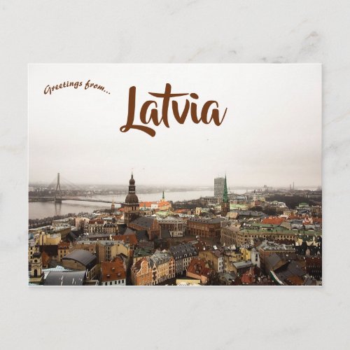 Overcast Day in Riga Latvia Postcard