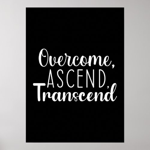 Overcome and Ascend _ Gym Hustle Success Poster