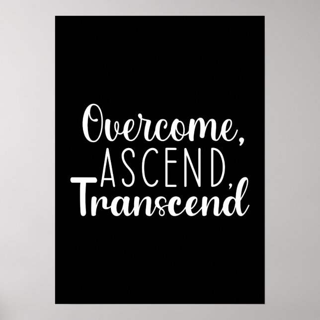 Overcome and Ascend - Gym, Hustle, Success Poster (Front)