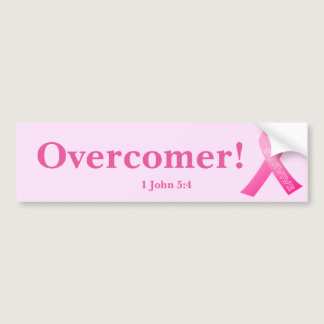 Overcomer! Breast Cancer Ribbon Customize It Bumper Sticker
