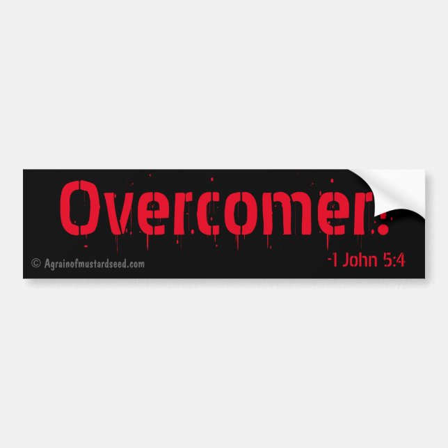 Overcomer! Christian Bumper Sticker (Front)