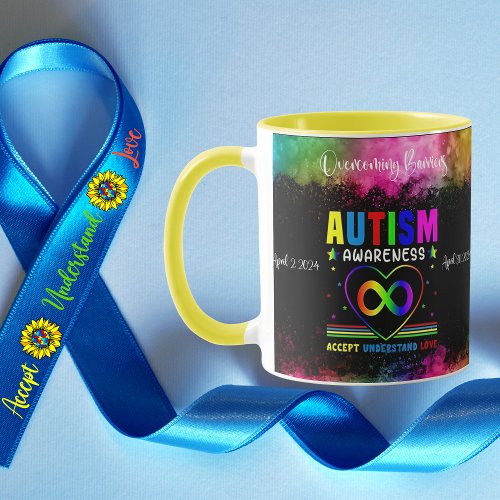Overcoming Barriers Autism Awareness Mom Mug