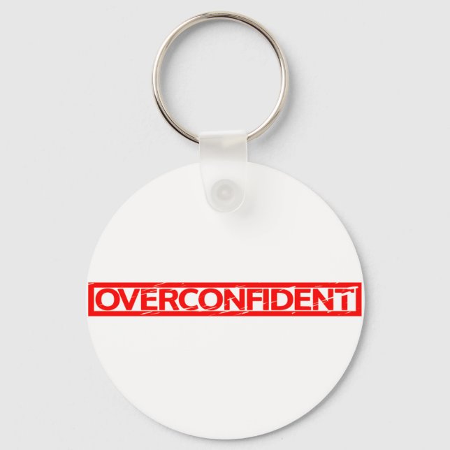 Overconfident Stamp Keychain (Front)