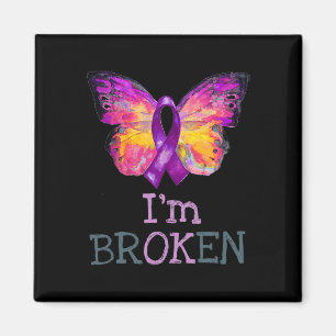 Overdose Awareness Butterfly Purple Ribbon I'm Bro Magnet