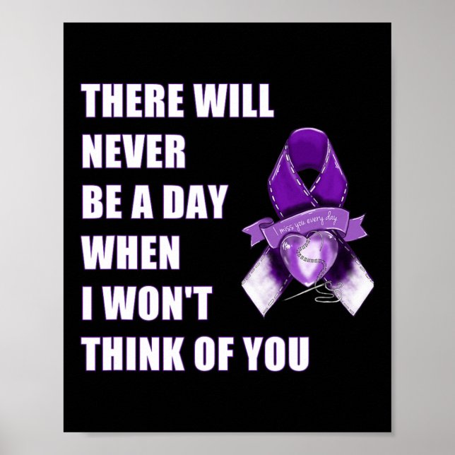 Overdose Awareness Day August 31 Purple Ribbon  Poster (Front)