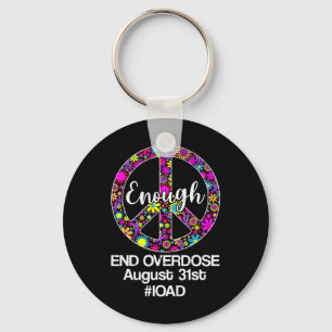 Overdose Awareness Day Purple Peace Sign Keychain