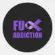 Overdose Awareness Day Purple Ribbon FU Addiction Classic Round Sticker ...