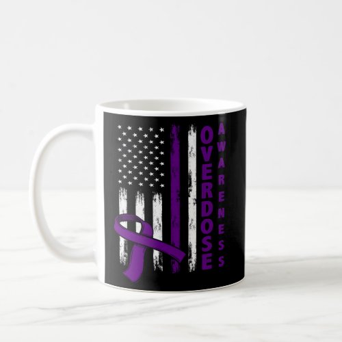 Overdose Awareness Day Usa American Flag Overdose  Coffee Mug