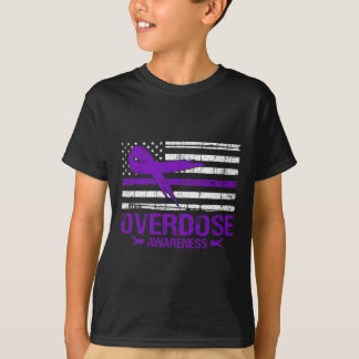 Overdose Awareness Day USA American Flag Overdose  T-Shirt