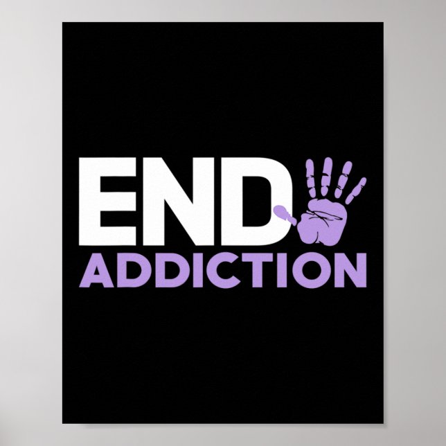 Overdose Awareness End Addiction Stop Hand Sign  (Front)