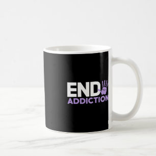 Overdose Awareness End Addiction Stop Hand Sign  Coffee Mug