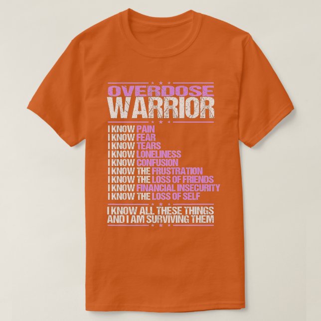 Overdose Awareness I know Pain Survivor Purple Rib T-Shirt (Design Front)