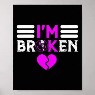 Overdose Awareness I'm Ok Broken Purple Ribbon Poster