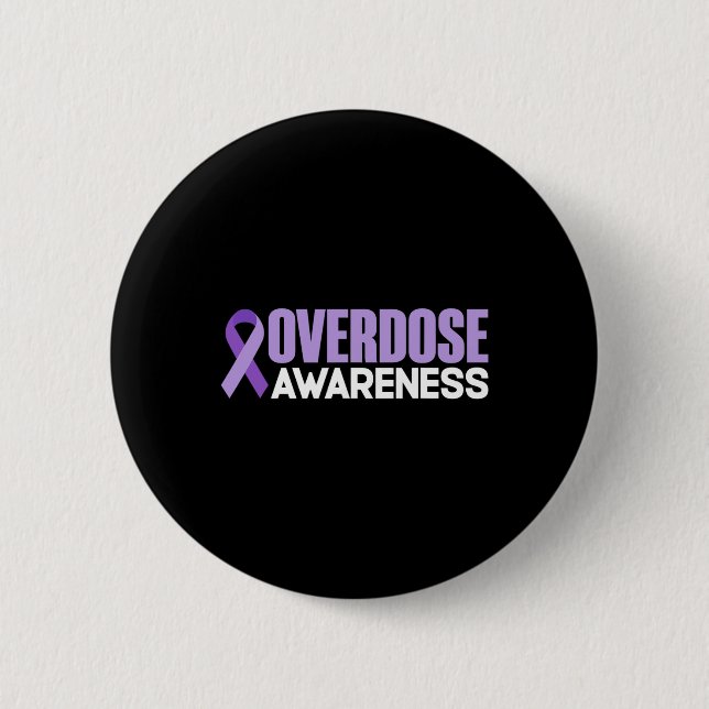 Overdose Awareness Month 2022 Overdose Day Ribbon  Button (Front)