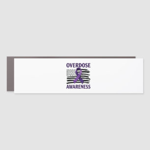 Overdose Awareness Month American Flag Ribbon Car Magnet
