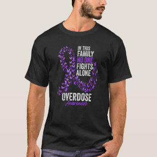 Overdose Awareness Month Butterflies Purple Ribbon T-Shirt