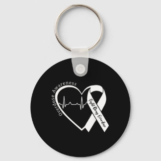 Overdose Awareness Month Heart Purple Ribbon Keychain