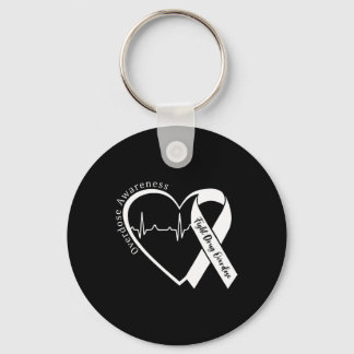 Overdose Awareness Month Heart Purple Ribbon Suppo Keychain