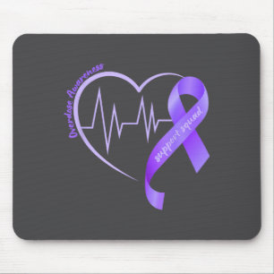 Overdose Awareness Month Purple Ribbon Heart Suprt Mouse Pad