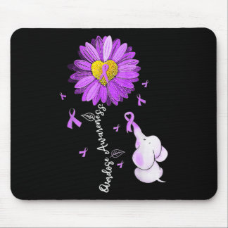 Overdose Awareness Month Sunflower Ribbon Purple E Mouse Pad