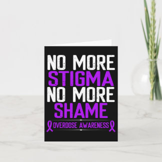 Overdose Awareness No More Stigma Shame Purple Rib Card