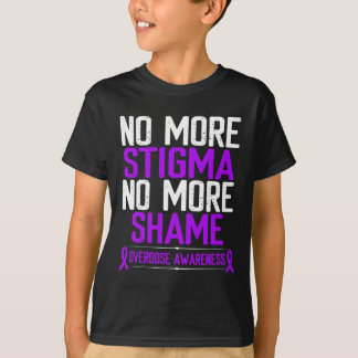 Overdose Awareness No More Stigma Shame Purple Rib T-Shirt