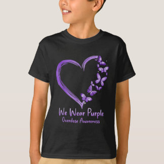 Overdose Awareness Purple Butterfly Heart T-Shirt