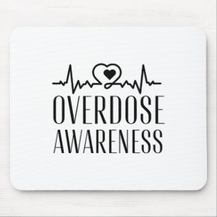 Overdose Awareness Purple Ribbon Addiction Recover Mouse Pad