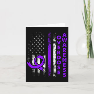 Overdose Awareness Purple Ribbon Drug Addiction 16 Card