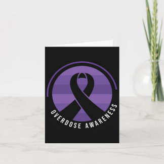 Overdose Awareness Purple Ribbon Drug Addiction 20 Card
