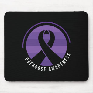 Overdose Awareness Purple Ribbon Drug Addiction 20 Mouse Pad