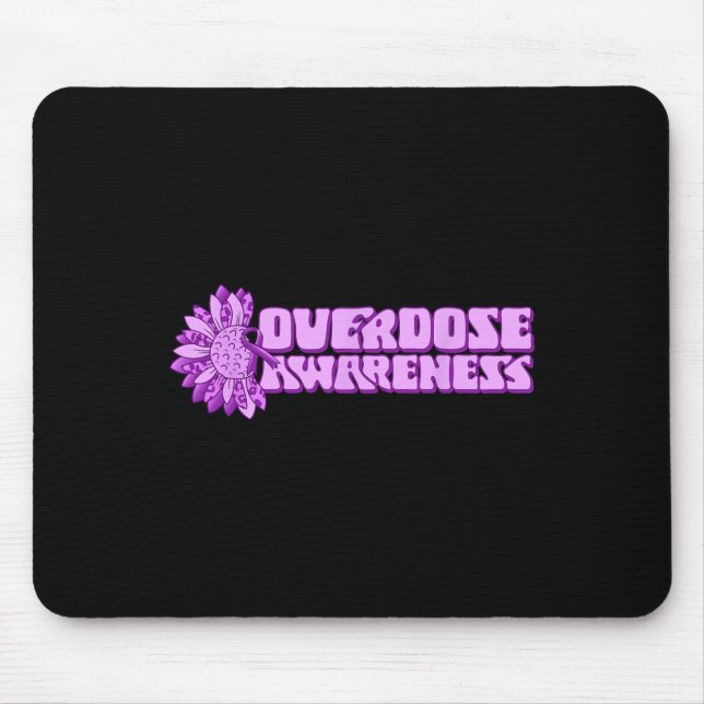 Overdose Awareness Purple Ribbon Drug Addiction 32 Mouse Pad (Front)