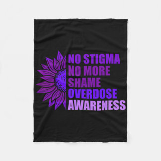 Overdose Awareness Purple Ribbon Drug Addiction 3 Fleece Blanket