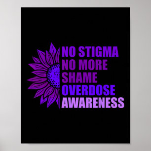 Overdose Awareness Purple Ribbon Drug Addiction 3 Poster