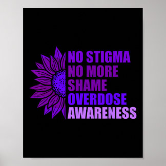 Overdose Awareness Purple Ribbon Drug Addiction 3 Poster